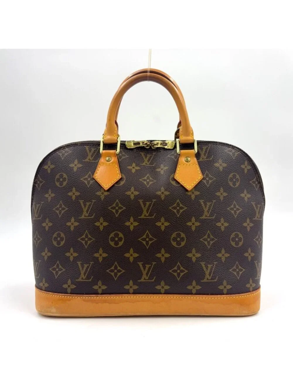 Louis Vuitton Alma PM Monogram Leather Brown Light Handbag Gold